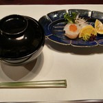 由布院 玉の湯 - スッポンのお吸物、お刺身 大分の海の幸