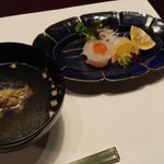 由布院 玉の湯 - スッポンのお吸物、お刺身 大分の海の幸