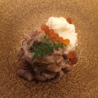 割烹 一楓 - 
                牛の時雨煮 魚のすーぶで炊いた卯の花 いくら 木の芽