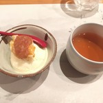 じどりや 穏座 - いちじくトッピングのバニラアイス