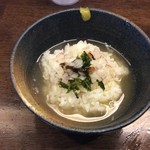 麺屋龍壽 - お茶漬けライスにスープを入れ