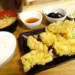 Burakuri Kicchin - 2017年1月　辰ヶ浜の太刀魚天ぷら定食【税込680円】十分な量でした(^^)