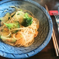 Restaurant AKIOKA pere et fils - パスタランチ（からすみとブロッコリーのペペｐロンチーノ　スパゲティーニ）1,450円　2017/04