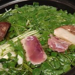 由布院 玉の湯 - 鴨鍋(クレソンを添えて)