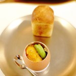 エスパイ クック コウベ - きのこのクリーム・生うに・空豆乗せ！！ヾ(o´∀｀o)ﾉﾜｧｰｨ♪