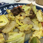 Fuji Tetsupanyaki - 野菜炒め。肉は砂ずりです。食感がよく、酒にあいます