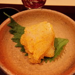 日本料理 百屋 - 淡路産天然ひらめのカラスミあえ！