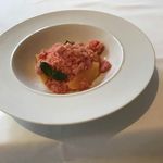 カーザ ヴィニタリア - ドルチェ：ブラッドオレンジのグラニテとカモミールのビアンコマンジャーレ