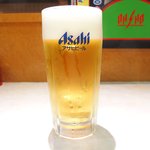 Gyouza No Oushou - 生ビールセット 1080円 のアサヒスーパドライ