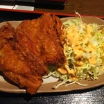 玉家 - 鶏の唐揚げセット  大きい唐揚げが２個だよーん(^^)