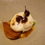 日本料理 TOBIUME - "絡める"天然関門白子となかにしの卵と石田農園のアスパラ♪