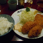 とんかつ やまいち - ロースカツ定食とカキフライ