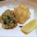 祇園 にし - 揚げ物　穴子　芽キャベツ