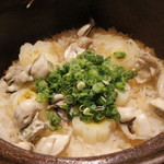 祇園 にし - 食事　岡山産牡蠣と下仁田葱の釜飯
