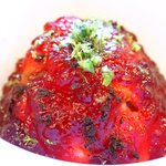 ラ・リューン - ランチコース 4104円 の雲丹とカボチャのソルベ 茄子の煮浸し コンソメジュレがけ ライム風味