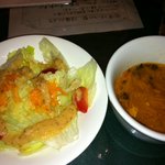 Cafe Restaurant AUREOLE - ランチセットのサラダ・スープ