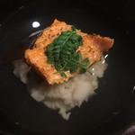 松川 - お椀 : 帆立真薯、生きくらげ、焼きばちこ