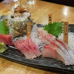とれたて鮮魚の３点盛り￥680