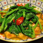 Stir-fried green vegetables with flame Tochio sauce