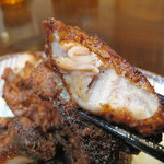 ちゃんぽん ならここ - 香味醤油にしっかり漬け込んである鶏肉をじっくり香ばしく揚げてあります。