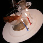 Japanese Teppan Dining さとみ - 誕生日なのでろうそくが・・・。