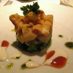 Reshandoru - 冷前菜【オマール海老と帆立貝の二重奏　ホウレン草の軽いクリーム仕立て】