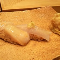 鮨 石島 - 2017年2月：にぎり(\1500)…マイカ、ホタテ