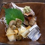 Magata - つぶ貝と、太刀魚の刺身