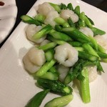上海姥姥家常飯館 - 芦笋炒虾仁（海老とアスパラの炒め物）58元