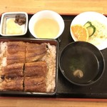 かいだ屋 - 【2017年02月】うな重（1本入り、サラダ付き）＠2,600円、提供時。