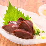 horse liver sashimi