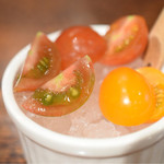 福皆来 - 食後のプチトマト。これが、とても美味しい。