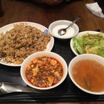 炎神 - 高菜と豚肉の炒飯 ミニ麻婆豆腐追加