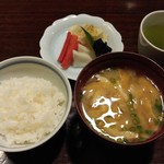 亀の井別荘 - 御飯・汁物・香の物