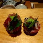 鮨 和さび - マサバ（京都）×生姜×大葉×ネギ