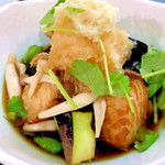 十八番 - ぶりと茄子の揚げ出し。