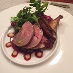 ラトリエ・ド・ギニョール・エ・マデロン - ３月ディナー　仏産キジバトに鴨のパテのガランティーヌ燻製