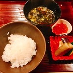 草庵　田なか - 【食事】○一膳炊きご飯＆あおさの赤出汁様