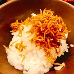 草庵　田なか - 【食事】思わず三膳目も貰ってじゃこ山椒で頂いてしまった♪