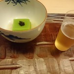 御料理 はやし - うすいえんどう豆豆腐 山椒添え