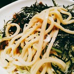 らー油肉つけうどんの南哲 - 加水率も何も製法は１号店の南哲と一緒だけど、太さだけ細くしたそう。