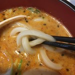 Oyakoukouudon - ゴマ風味の坦々スープのようなつけ汁が美味。