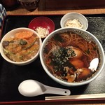 赤まんま - 牡蠣そば、ミニ野菜天丼800円 