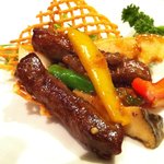 中国料理 香虎 - 牛フィレ肉のXO醤炒め　巣ごもり風
