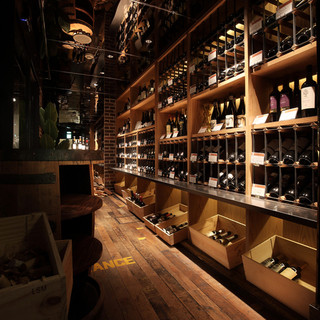 We have wine for Yakiniku (Grilled meat) in the wine cellar room that covers one wall.