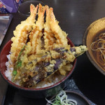 ゆで太郎 - 満腹海老天丼 ご飯大盛りのアップ