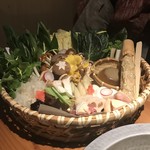 hinaijidoritosanchokusengyoginzahinaitei - 鶏鍋の具