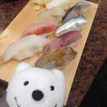 San wa - 三浦の地魚8貫盛 Miura Fish Sushi Assortment 8 pieces at Sanwa, Misaki！♪☆(*^o^*)