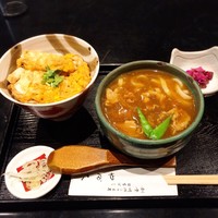 日本橋 やぶ久 - ランチのミニ親子丼とミニカレーうどん(豚肉)セット