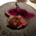 レストランエール - 羊　苺、ビーツ、ブラックベリー + フォアグラ（追加）